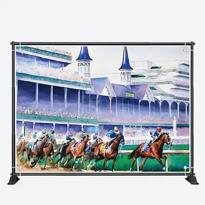 Horse Race Course Kentucky Derby Party Backdrop - Aperturee