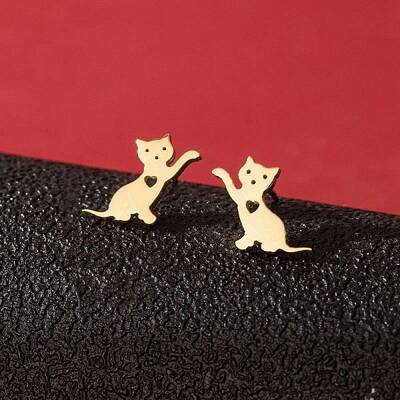 Stainless Steel Small Animal Stud Earrings for Women