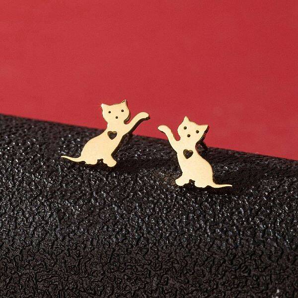 Stainless Steel Small Animal Stud Earrings for Women