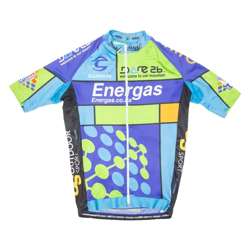PANDA SPORTS Cycling Mens Jersey Blue Full Zip S