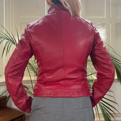 Blu Sand Leather Jacket - Small Red Leather