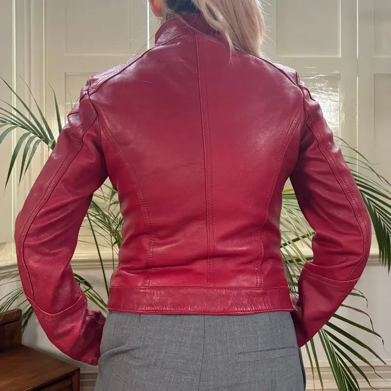 Blu Sand Leather Jacket - Small Red Leather