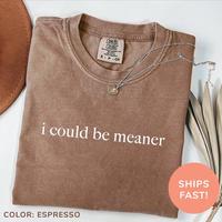 Comfort Colors - I Could Be Meaner Shirt, Funny Humor Shirt, Sarcastic Shirt, Funny Quote Shirt, Sarcasm Shirt, Trendy Shirt ...