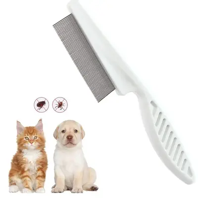 Flea Comb for Dogs and Cats, Pet Lice Comb Fine Tooth Grooming Tool for Removing Tear Stains, Fleas, Dandruff, Lice
