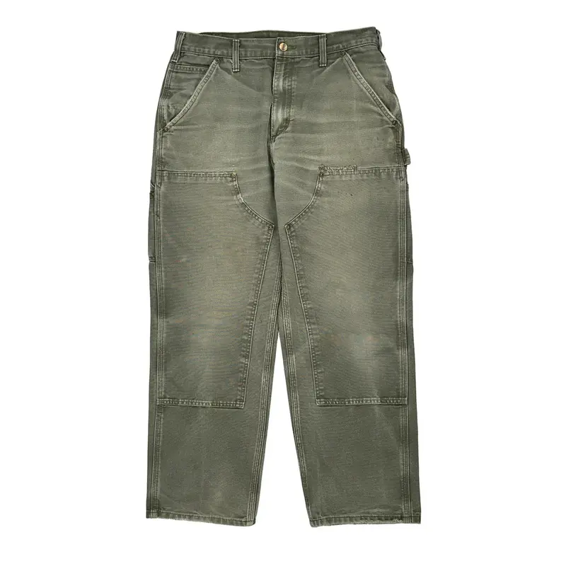 Carhartt Double Knee Carpenter Trousers - 32? Waist Grey Cotton