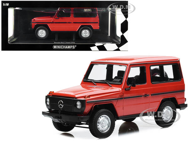 1980 Mercedes-Benz G-Model (SWB) Red with Black Stripes Limited Edition to 504 pieces Worldwide 1/18 Diecast Model Car by Min...