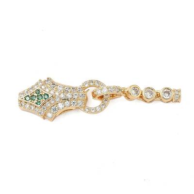 Brass Micro Pave Cubic Zirconia Fold Over Clasps