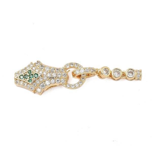 Brass Micro Pave Cubic Zirconia Fold Over Clasps
