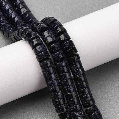 Synthetic Blue Goldstone Beads Strands