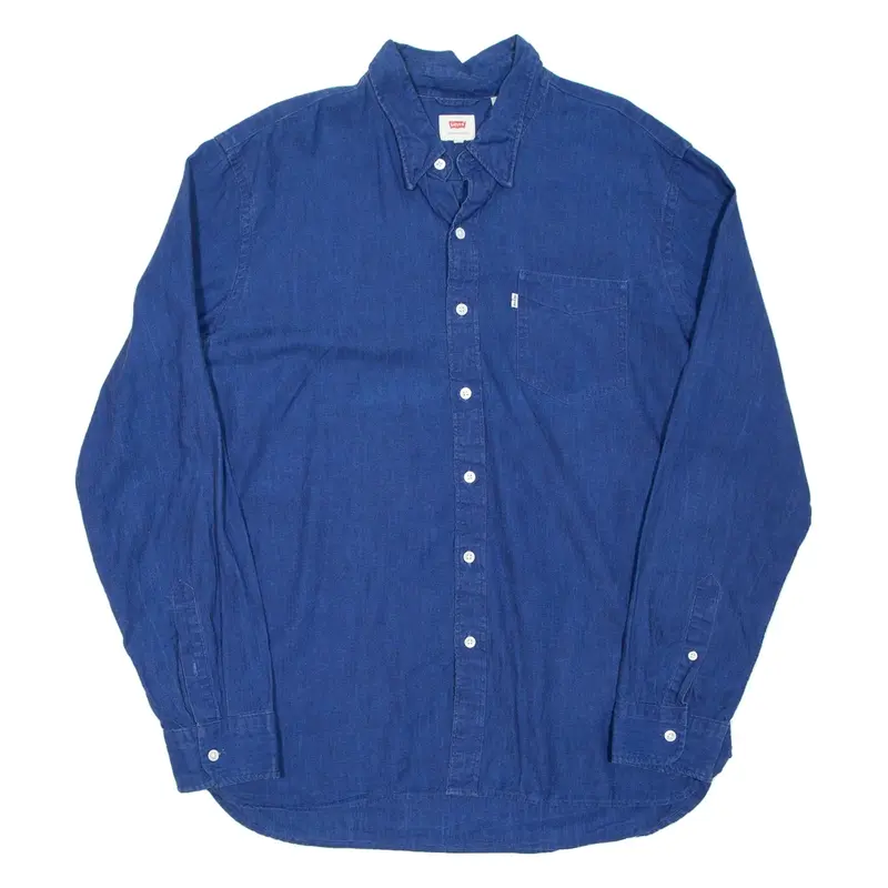 LEVI'S Mens Plain Shirt Blue Long Sleeve XL
