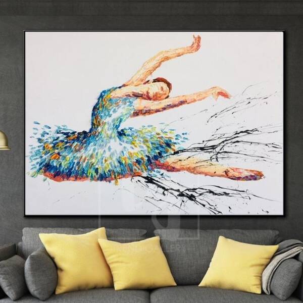 Ballerina Abstract Artwork Large Ballerina Painting Dancing Girl Oil Painting | BALLERINA LIVIE