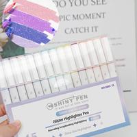 Glitter Highlighter Marker Pen, 15pcs Colorful Shimmering Highlighters Marker Pen, Art Shimmer Marker Pen for Journaling, Pai...