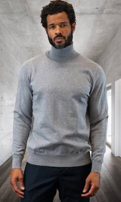 Suit And Turtleneck Combo - Turtleneck Prom Outfits - Prom Turtleneck  Gray Suit