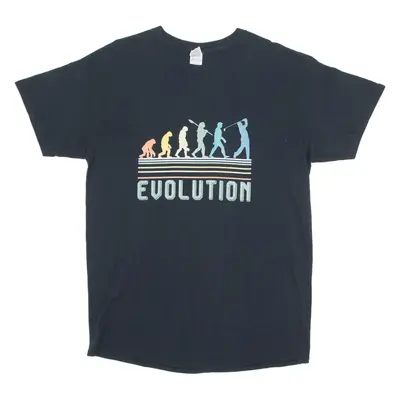 GILDAN Golf Evolution Mens T-Shirt Black Crew Neck L