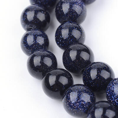 Synthetic Blue Goldstone Beads Strands