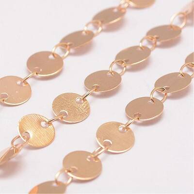 Rack Plating Brass Handmade Flat Sequin Chains