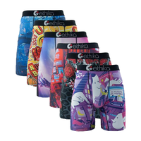 6Pcs S-XXXL Stylish  ETHIKA Sexy Printed Men Underwear Boxer Plus Size Shorts Underpants Breathable Man Panties Boxer Briefs ...