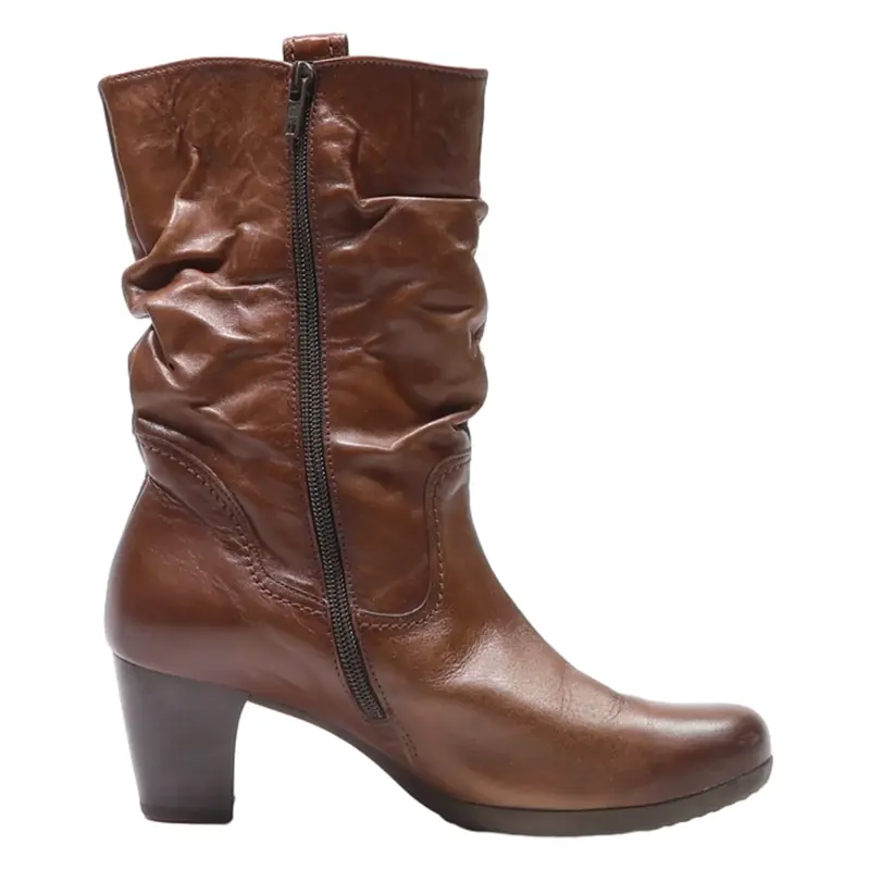 GABOR Block Heels Brown Leather Womens UK 4.5