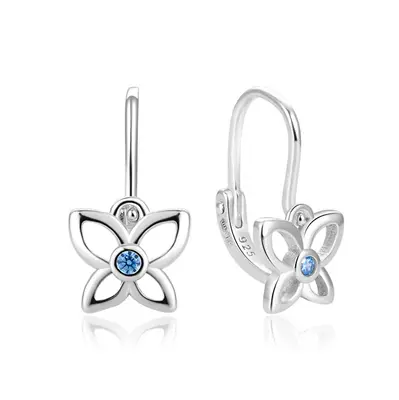 Beneto Charming Girl's Made of Silver Butterflies earrings AGUC2582DL