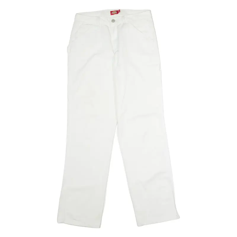 DICKIES Workwear Carpenter Womens Twill Trousers White Regular Straight W30 L32