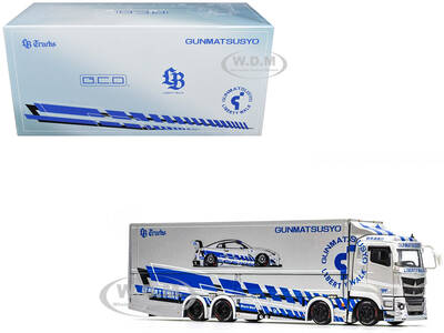 Mitsubishi Fuso Super Great Transporter RHD (Right Hand Drive) LB-Trucks - Gunmatsusyo Silver Metallic with Blue Graphics ...