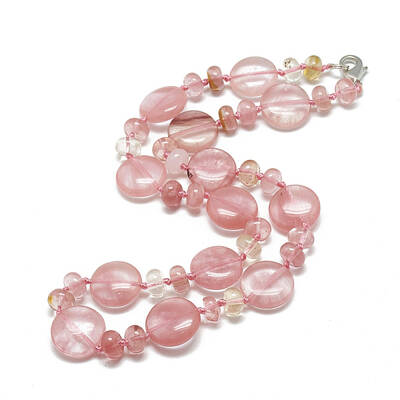 Cherry Quartz Glass Beaded Necklaces