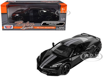 2020 Chevrolet Corvette C8 Stingray Black with Silver Stripes \