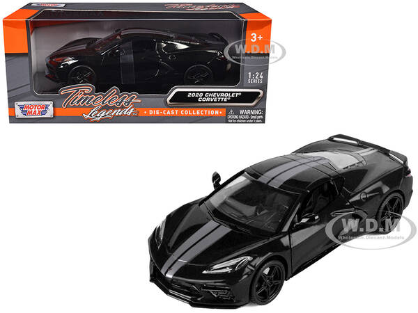 2020 Chevrolet Corvette C8 Stingray Black with Silver Stripes \