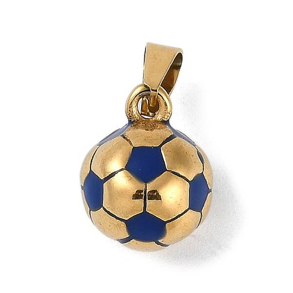 Trendy Necklace Findings 304 Stainless Steel FootBall/Soccer Ball Pendants