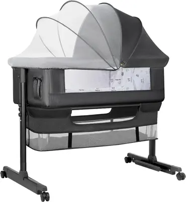 Baby Bassinet,Baby Basinet Bedside Sleeper,Easy to Fold Portable Crib Side Bassinet 2025 new Style Girl/boy,bedside bassinets...