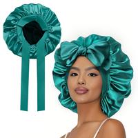 Double Layer Satin Bonnet, Soft and Breathable Hair Care Bonnet, Adjustable Night Sleeping Cap, Heatless Styling Tool for Wom...