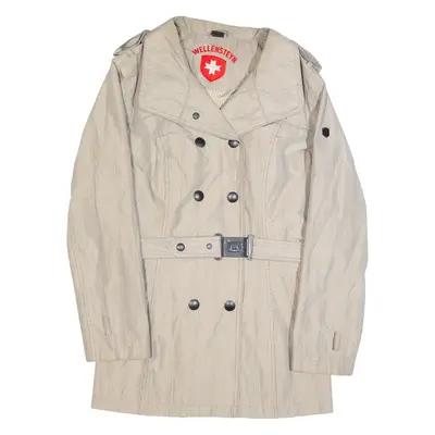 WELLENSTEYN Womens Pea Coat Beige Check M