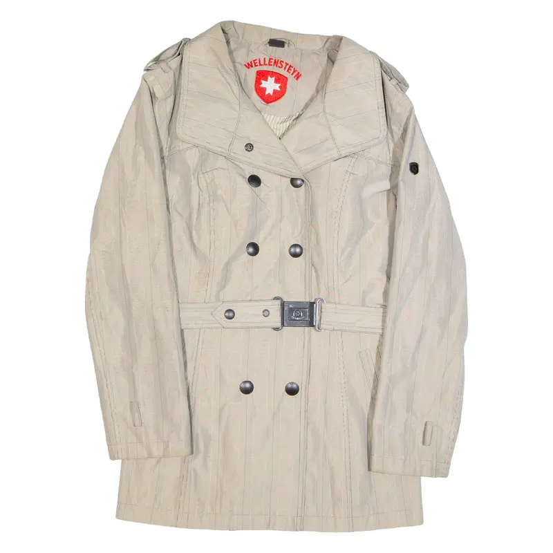 WELLENSTEYN Womens Pea Coat Beige Check M