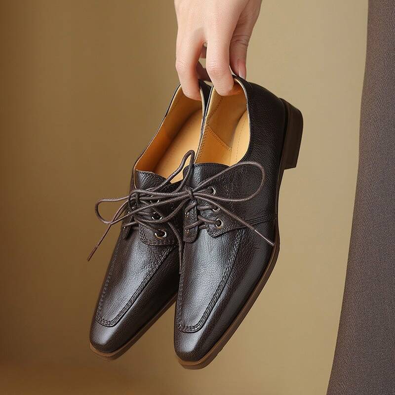 CHIKO Leighton Square Toe Block Heels Oxfords Shoes