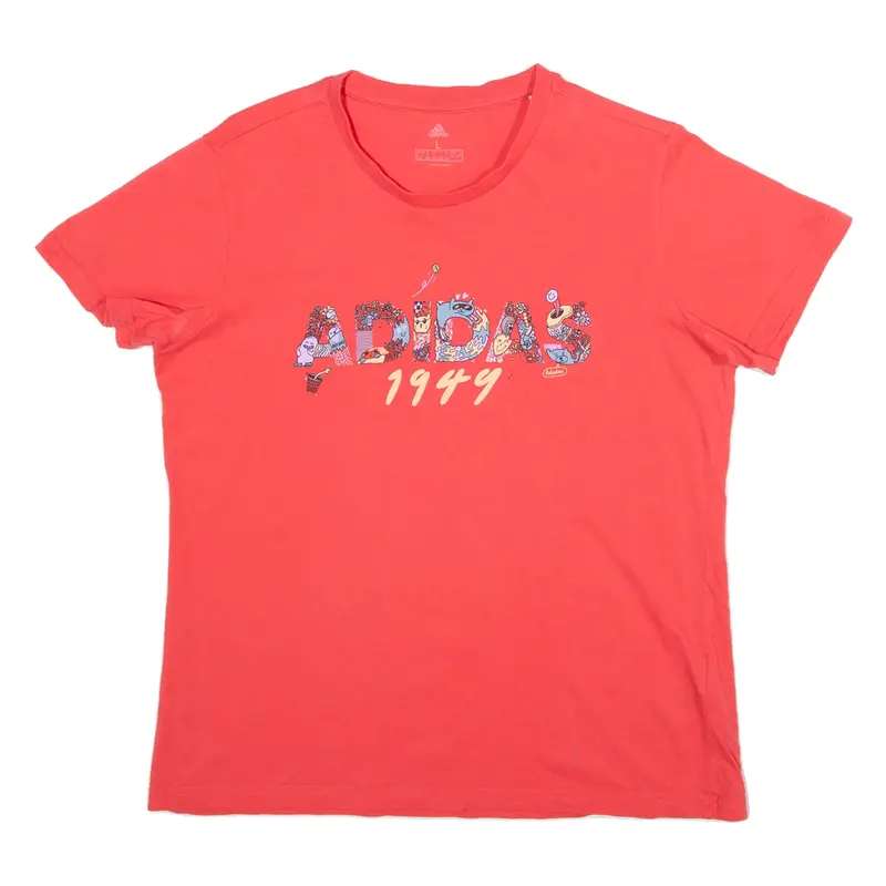 ADIDAS Womens T-Shirt Pink 90s L