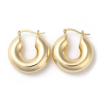 Donut Brass Hoop Earrings