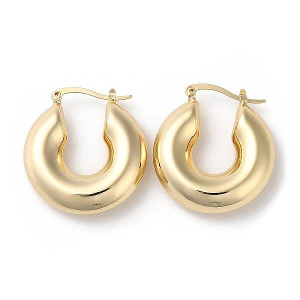 Donut Brass Hoop Earrings