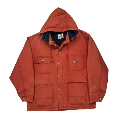 Hooded Levis Jacket - XL Red Cotton