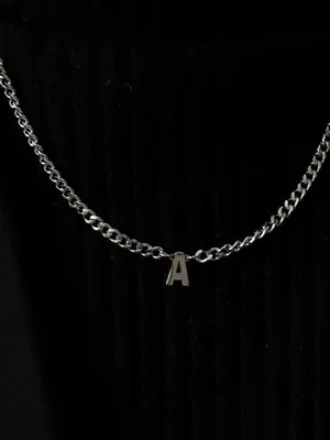 Fashion Alphabet Detail Pendant Necklace for Women & Men, Stainless Steel Jewelry for Party, Daily Decor, Trendy All-match & ...