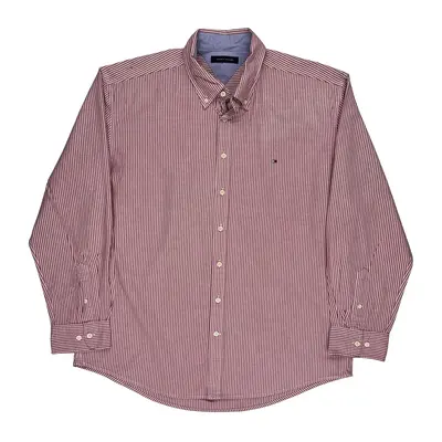 Tommy Hilfiger Striped Shirt - XL White Cotton | Size: x-large