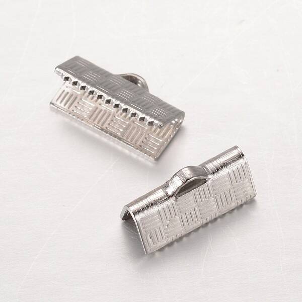 Tarnish Resistant 304 Stainless Steel Ribbon Crimp Ends