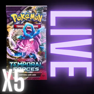 5 PACK BUNDLE Pokémon Temporal Forces Booster Pack Card Game
