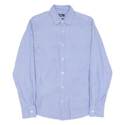 HUGO BOSS Slim Mens Shirt Blue Spotted Long Sleeve S