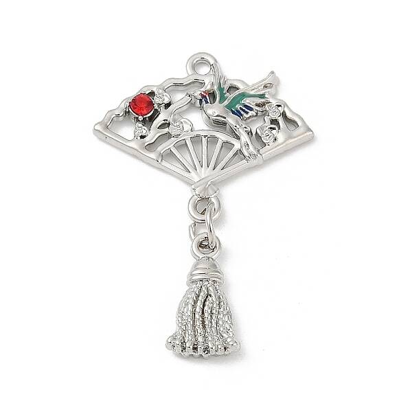 Rack Plating Alloy Enamel Rhinestone Pendants