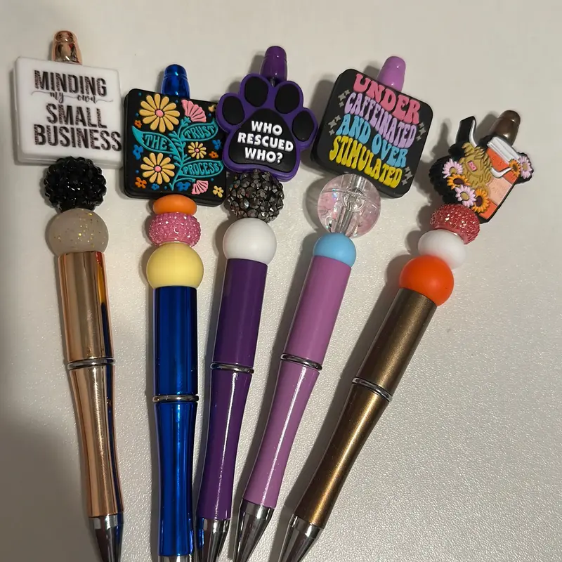 Claim Night Pens - plastic beaded pens focal