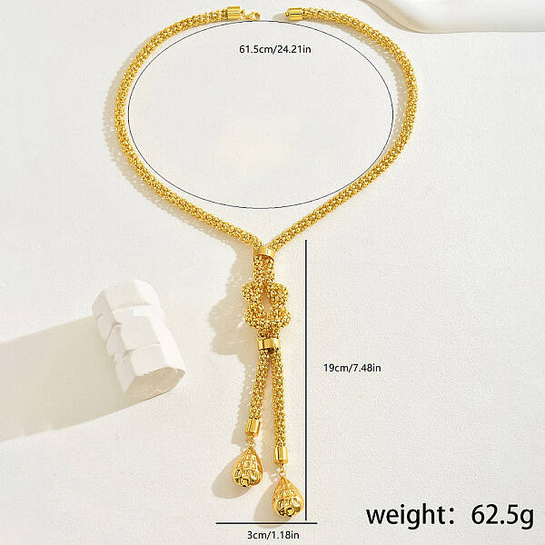 Exaggerated Brass Lariat Necklaces