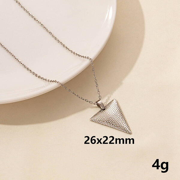 304 Stainless Steel Triangle Pendant Necklaces