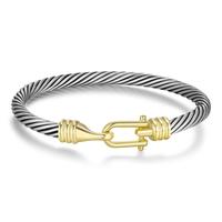 Mytys Two Tone Buckle Exquisite Bracelet for Women Match Jewelry Hypoallergenic Gift Design Mother's Day Gifts