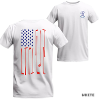 Barstool Golf T-Shirt – USA Flag Made of Golf Clubs, Soft Cotton Tee for Patriotic Golfers & July 4th Celebrations – Unis...