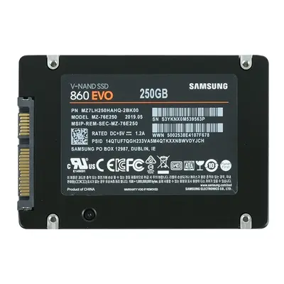 MZ-76E250B/EU Samsung 860 EVO Series 250GB 2.5-inch 6GB/s SATA  512MB Cache V-NAND 3bit MLC Solid State Drive